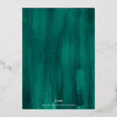 Invitation En Aluminium Dîner de répétition d'art vert émeraude avant de l (Verso)