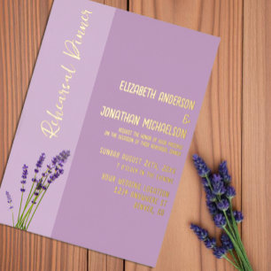 Invitation En Aluminium Dîner de répétition de l'amour de lavande