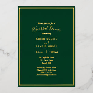 Invitation En Aluminium Dîner de répétition de mariage élégant moderne ver