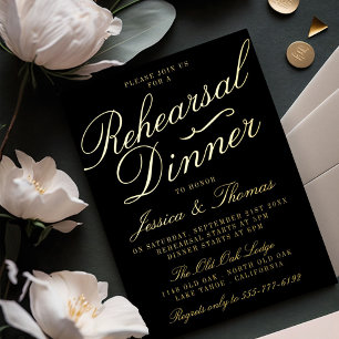 Invitation En Aluminium Dîner de répétition de mariage en typographie fant