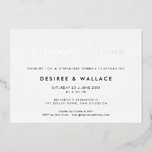 Invitation En Aluminium Dîner de répétition de mariage minimaliste