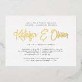 Invitation En Aluminium Dîner de répétition de signature moderne Gold (Recto)