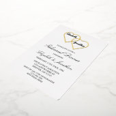 Invitation En Aluminium Dîner de répétition des cœurs entrelacés (Rotation)