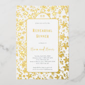 Invitation En Aluminium Dîner de répétition des petites fleurs (Recto)