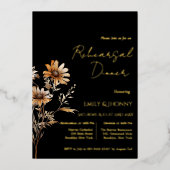 Invitation En Aluminium Dîner de répétition du Fleur sauvage de monogramme (Recto)