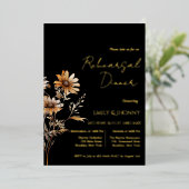 Invitation En Aluminium Dîner de répétition du Fleur sauvage de monogramme (Debout devant)