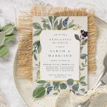 Invitation En Aluminium Dîner de répétition Eucalyptus & Sage<br><div class="desc">L'invitation à la répétition botanique chic comporte une bordure de feuilles botaniques verts luxuriants et de feuillage d'eucalyptus à l'aquarelle avec garniture en feuille d'or. Personnalisez avec votre cérémonie de répétition et les détails du dîner en lettres modernes sur un arrière - plan en ivoire blanc et doux.</div>