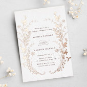 Invitation En Aluminium Dîner de répétition fleur sauvage Silhouette Wreat