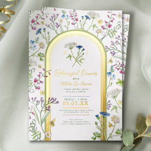 Invitation En Aluminium Dîner de répétition floral botanique Wildflower