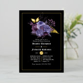 Invitation En Aluminium Dîner de répétition gothique d'Halloween floral (Debout devant)