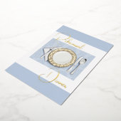 Invitation En Aluminium Dîner de répétition Lieu de réglage Foil Dusty Blu (Rotation)