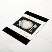 Invitation En Aluminium Dîner de répétition Lieu de réglage Foil Noir (Rotation)