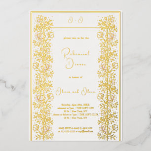 Invitation En Aluminium Dîner de répétition Magnolia rose