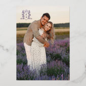 Invitation En Aluminium Dîner de répétition mariage monogramme argent viol (Verso)