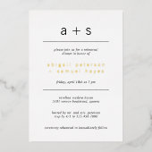 Invitation En Aluminium Dîner de répétition minimal avec photo monogramme (Recto)