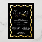 Invitation En Aluminium Dîner de répétition noire (Recto)