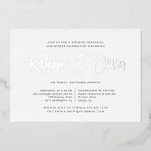 Invitation En Aluminium Dîner de répétition signature moderne Argent (Recto)
