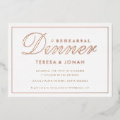 Invitation En Aluminium Dîner de répétition traditionnel Rose Gold (Recto)