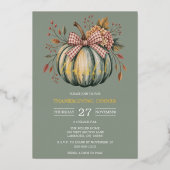 Invitation En Aluminium Dîner de Thanksgiving citrouille (Recto)