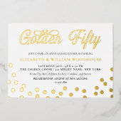 Invitation En Aluminium Dîner du 50e anniversaire de mariage Golden Fifty (Recto)