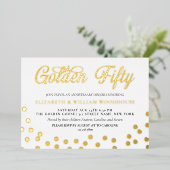 Invitation En Aluminium Dîner du 50e anniversaire de mariage Golden Fifty (Debout devant)