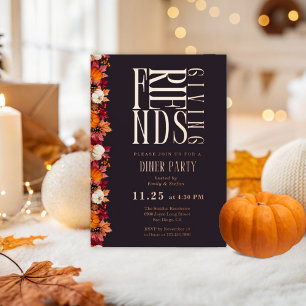 Invitation En Aluminium Dîner moderne Friendsgiving Floral