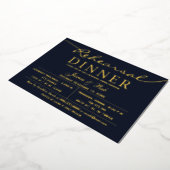 Invitation En Aluminium Dîner simple Elegant Luxe Marine Gold Rehears (Rotation)