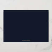 Invitation En Aluminium Dîner simple Elegant Luxe Marine Gold Rehears (Verso)