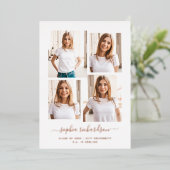 Invitation En Aluminium Diplômé 2023 | Mise en page de collage multiphoto  (Debout devant)