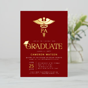 Invitation En Aluminium Diplômé assistant de médecin École de PA Promotion