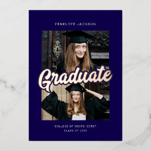 Invitation En Aluminium Diplômé audacieux multi photo amusant