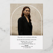 Invitation En Aluminium Diplôme d'Arc Photo de Script Moderne (Verso)