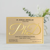 Invitation En Aluminium Diplôme de doctorat en or (Debout devant)