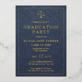 Invitation En Aluminium Diplôme de droit parties scintillant d'or élégante (Recto)