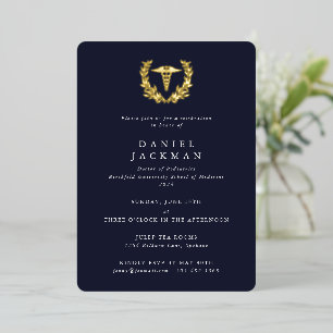 Invitation En Aluminium Diplôme de fin d'études de l'école de médecine Cad