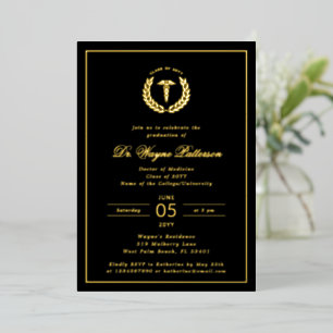 Invitation En Aluminium Diplôme de fin d'études de l'école de médecine élé