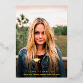 Invitation En Aluminium Diplôme de la photo avant/arrière du script arrond (Recto)