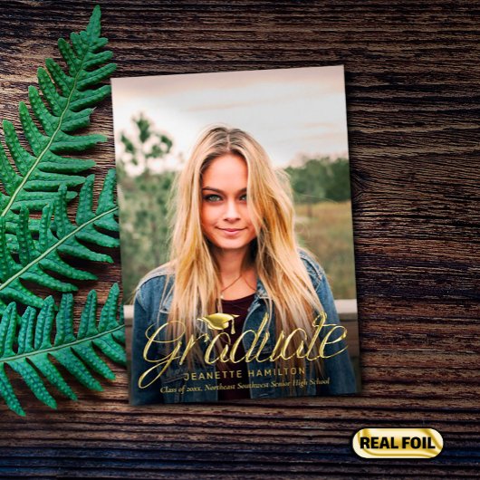 Invitation En Aluminium Diplôme de la photo avant/arrière du script arrond