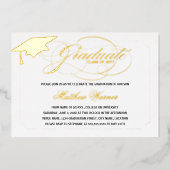 Invitation En Aluminium Diplômé de l'Elegant Script (Recto)