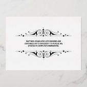 Invitation En Aluminium Diplômé de l'Elegant Script (Verso)