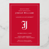 Invitation En Aluminium Diplômé de l'Université d'État de Jacksonville (Recto)