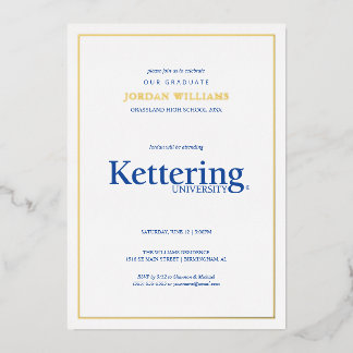 Invitation En Aluminium Diplômé de l'Université Kettering