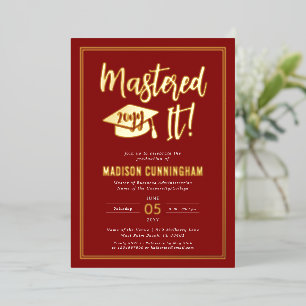 Invitation En Aluminium Diplôme de Master de niveau avancé