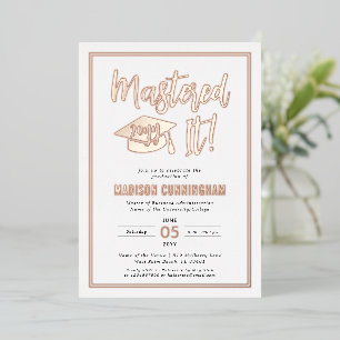 Invitation En Aluminium Diplôme de Master Moderne Réussi
