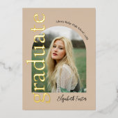 Invitation En Aluminium Diplôme de photo d'arc moderne (Recto)