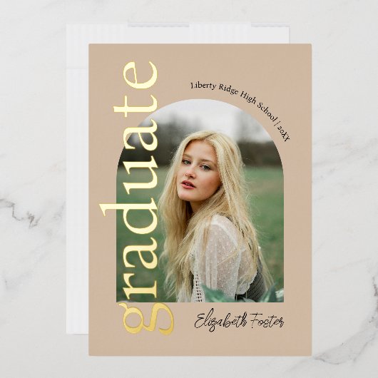 Invitation En Aluminium Diplôme de photo d'arc moderne (Enveloppe)