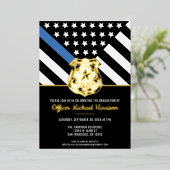 Invitation En Aluminium Diplôme de police Ligne bleue Indicateur Police (Debout devant)
