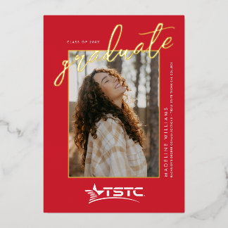 Invitation En Aluminium Diplômé de Texas State Technical College