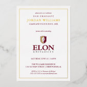 Invitation En Aluminium Diplômé d'Elon (Recto)