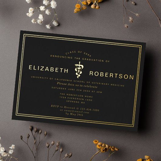 Invitation En Aluminium Diplôme d'études vétérinaires